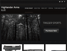 Tablet Screenshot of highlanderarmsllc.com